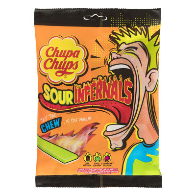 Кислые конфеты Chupa Chups Sour Infernals Chews 120 г