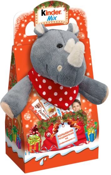 Новогодний набор Kinder Mix Plush Носорог 137,5 г