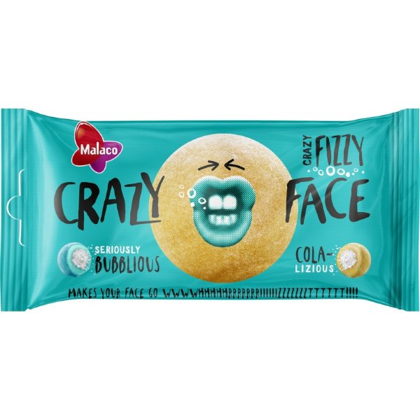 Кислые конфеты Crazy Face кола и жвачка 60 г