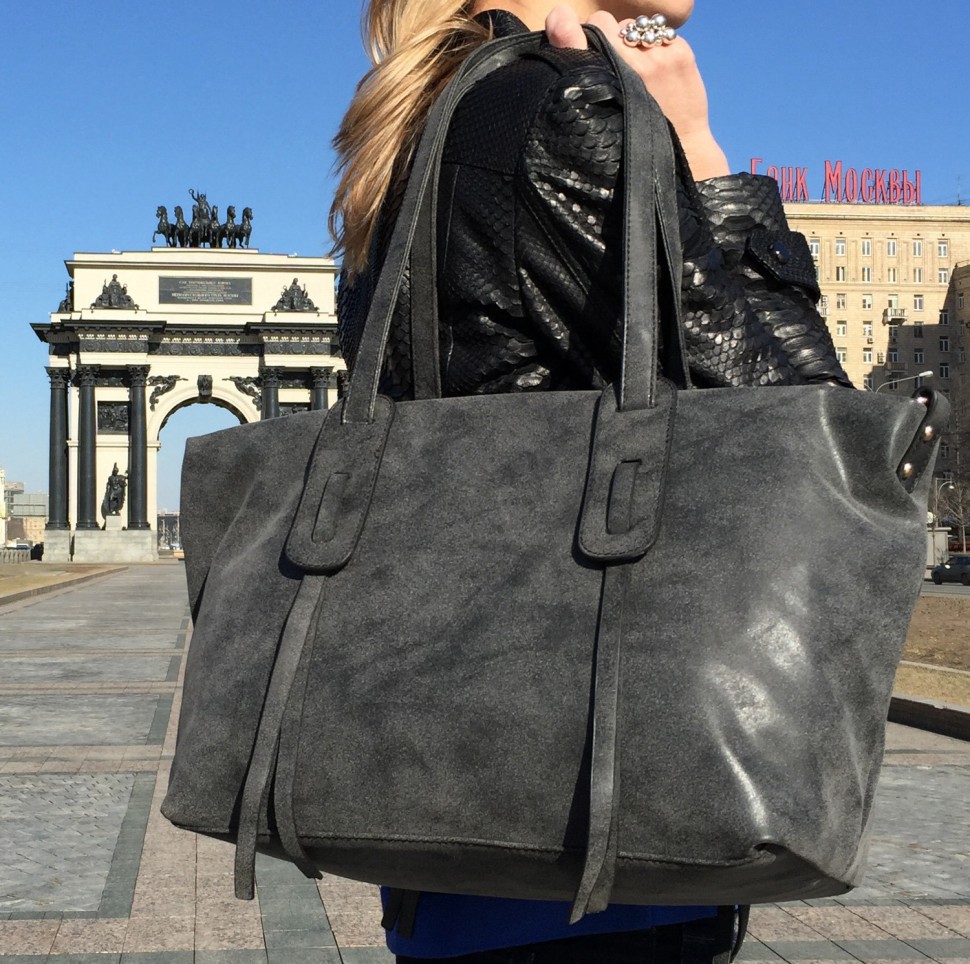 Живые фото сумок Женская сумка Trendy Bags Elia B00674 Grey купить в интернет-магазине nomnomka.r