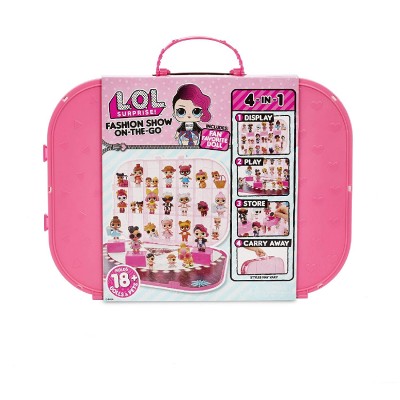 LOL Surprise Fashion Show On-The-Go Storage, Кейс для хранения кукол ЛОЛ ярко-розовый