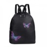 Женский рюкзак Ors Oro DS-854 черный с сиреневыми бабочками