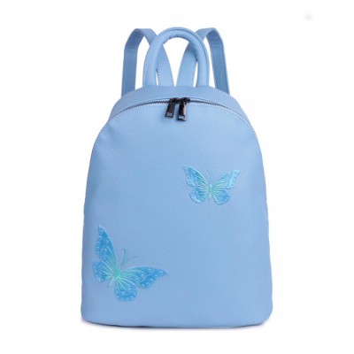 Женский рюкзак Ors Oro DS-854 голубой с синими бабочками