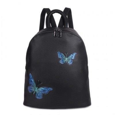 Женский рюкзак Ors Oro DS-854 черный с синими бабочками